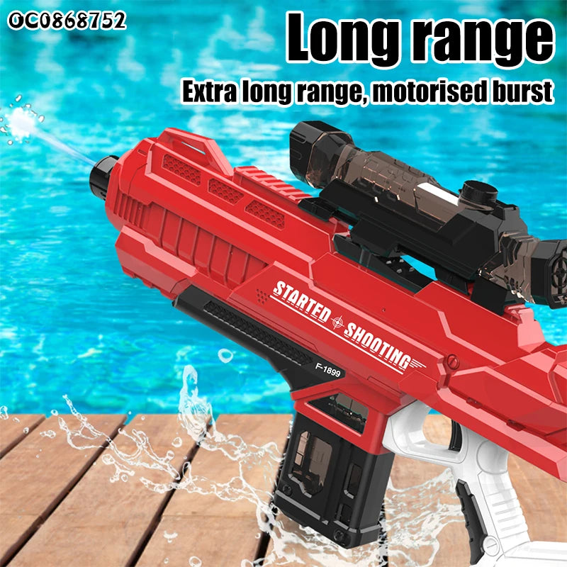 Summer 900ML Electric Powerful Water Gun Toy with Light – High Pressure Automatic Water Blaster for Kids & Adults