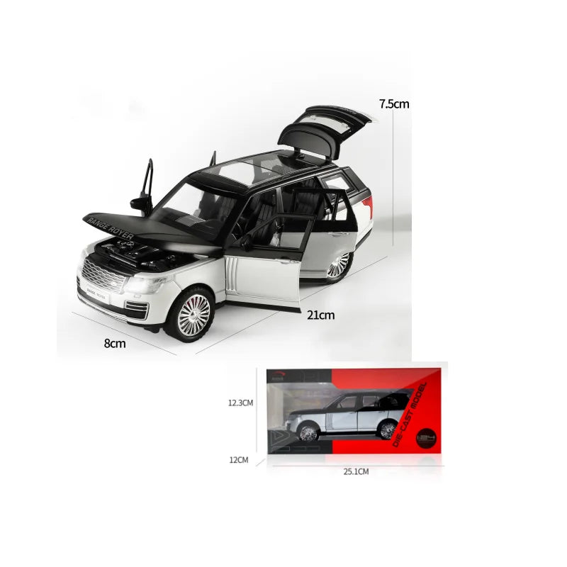 Range Rover Diecast Alloy Car Model with Sound & Light – 1:24 Scale SUV Toy for Boys
