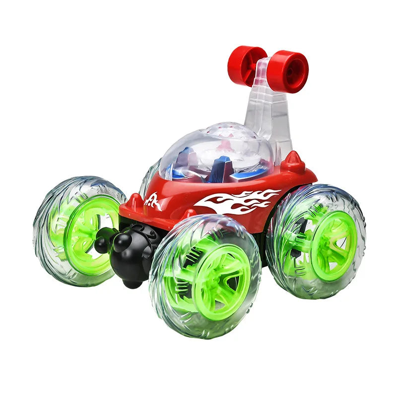 Hit Tip Car Children’s Remote Control Tumbling Stunt Car with Sound & Light – 360° Rotating RC Toy for Boys & Girls