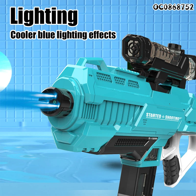 Summer 900ML Electric Powerful Water Gun Toy with Light – High Pressure Automatic Water Blaster for Kids & Adults