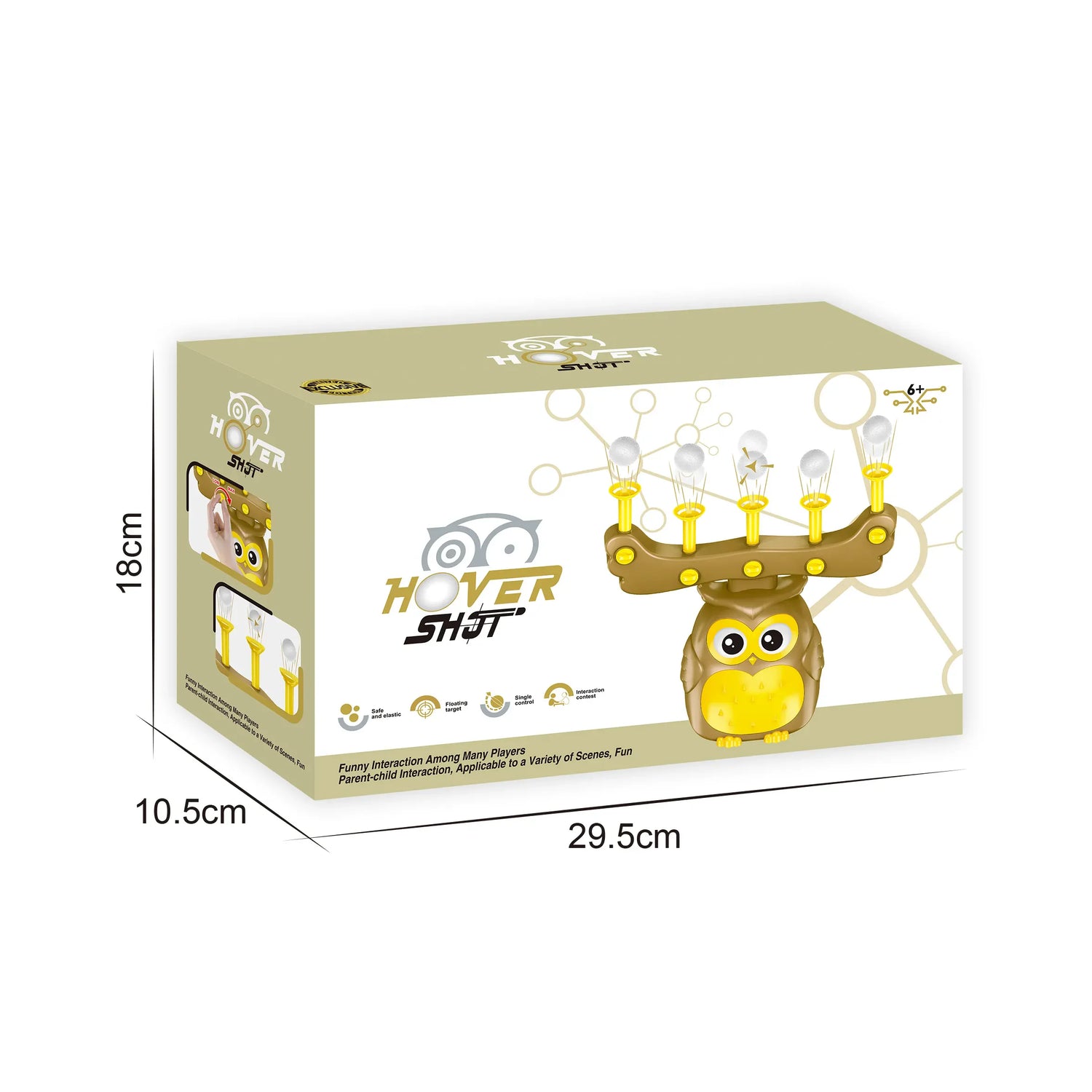 2-in-1 Electronic Owl Moving Shooting Target Toy – Interactive Foam Gun Airsoft Style Play Set for Kids