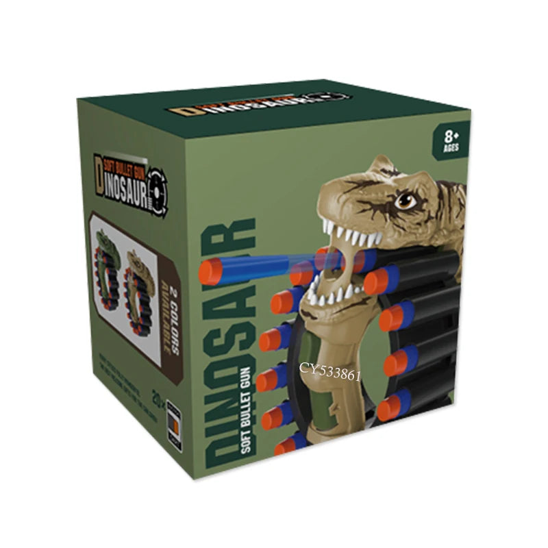 New Foam Dart Toy Gun with Rotating Drum – Dinosaur Soft Bullet Blaster for Boys | Safe Outdoor Shooting Toy