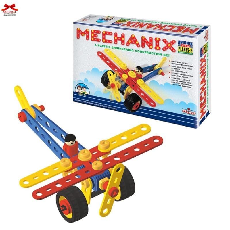 Mechanix Planes-2 Plastic STEM Building Kit Ages 5+ Motumal-motumal