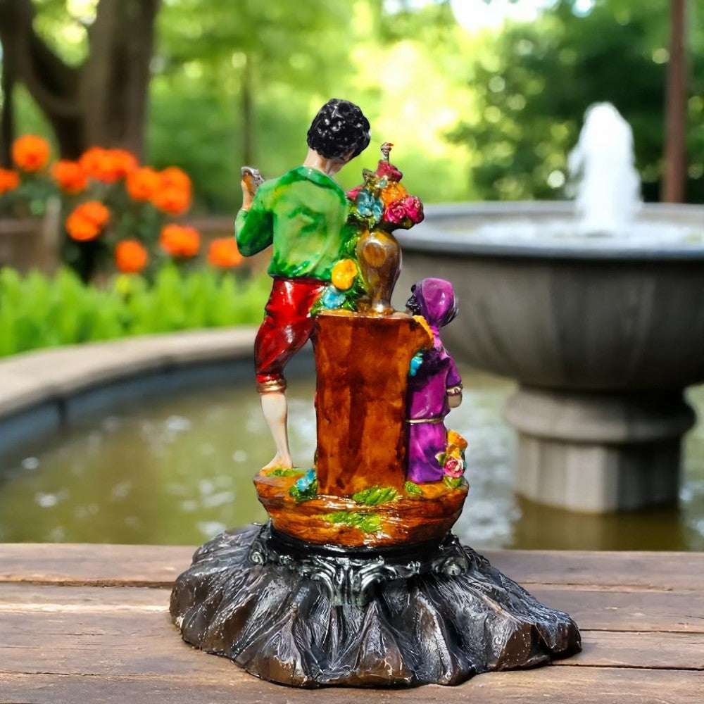 Backside of Musical Romantic Couple Statue – Handcrafted Polyresin