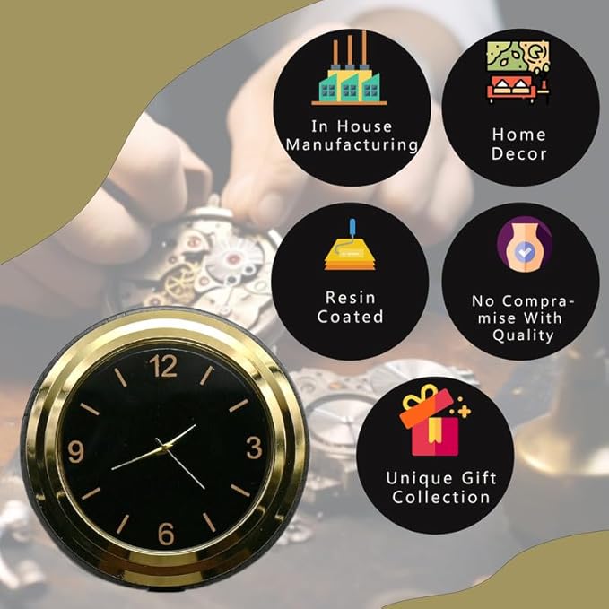 Metal Round Analog Quartz Desk Clock Rust Resistant Steel Motumal-motumal
