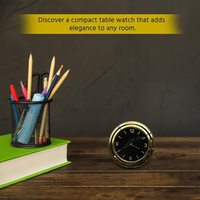Metal Round Analog Quartz Desk Clock Rust Resistant Steel Motumal-motumal