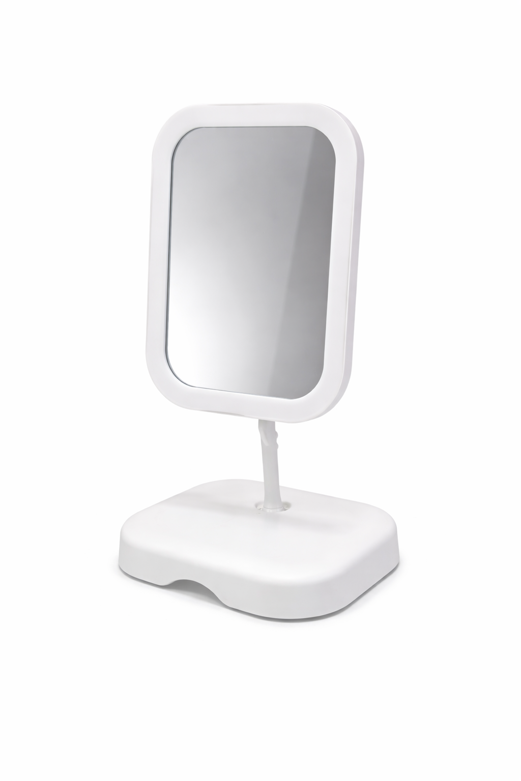 Modern Tabletop Mirror White Frame Stand Adjustable Angle Motumal-motumal