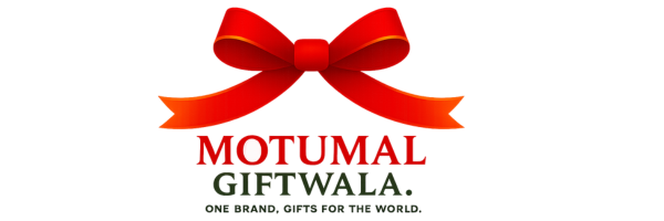 Motumal Giftwala red ribbon logo – Premium gift store in Ranchi, India – One Brand, Gifts for the World