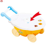 Toy cart with a lid and wheels on a white background