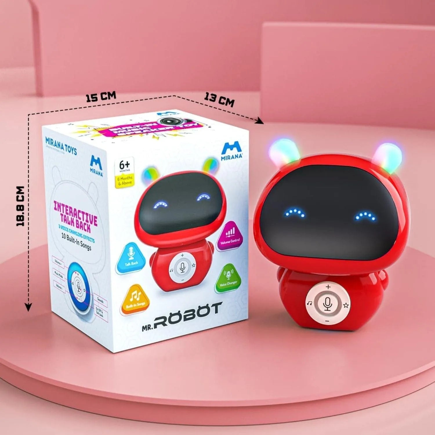 Mr Robot Interactive Talking Toy Voice Changer LED Lights Motumal-motumal