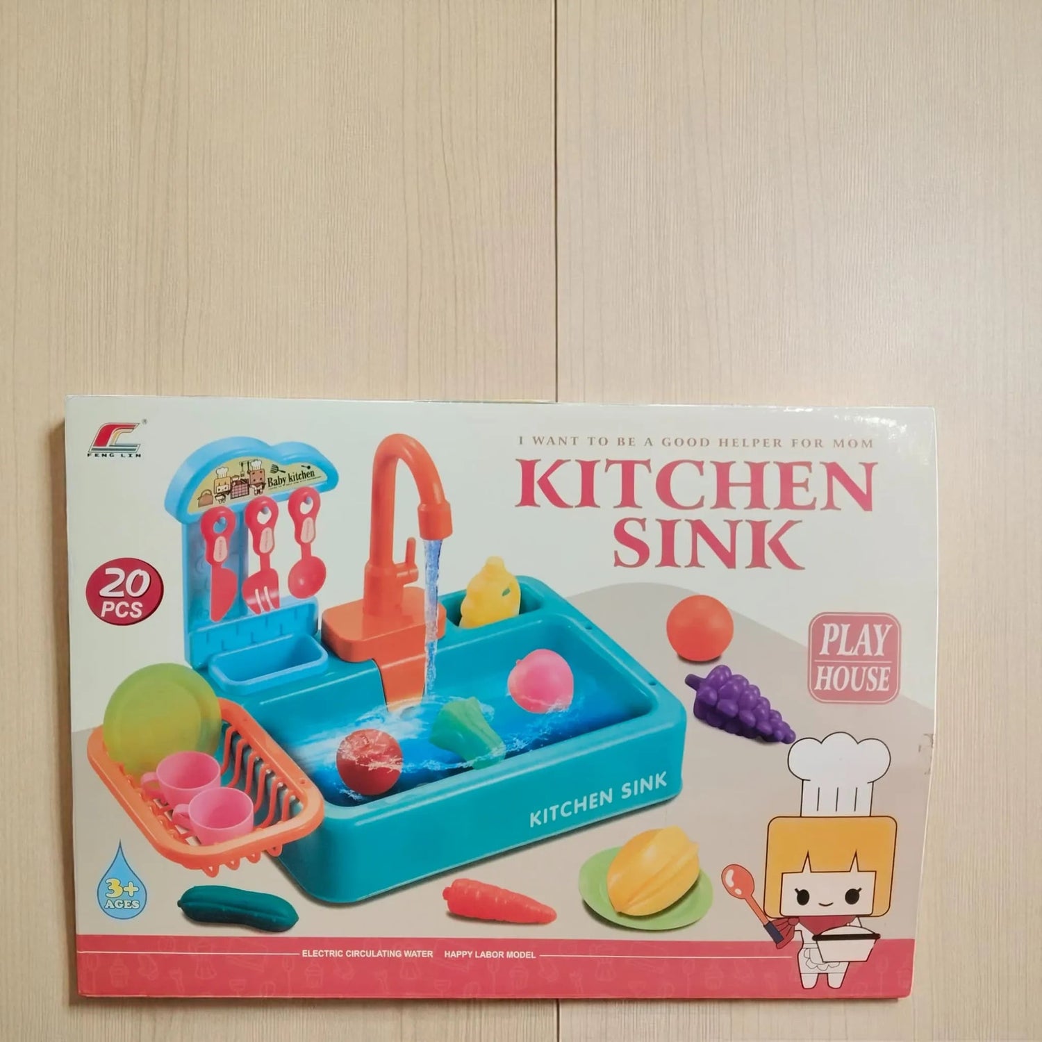 Multicolor Kids Kitchen Sink Toy Real Water Flow Motumal-motumal