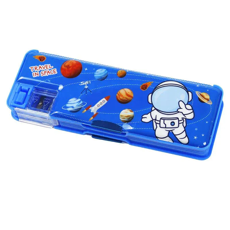 Multifunctional PVC Pencil Case Built In Sharpener Cartoon Box Motumal-motumal