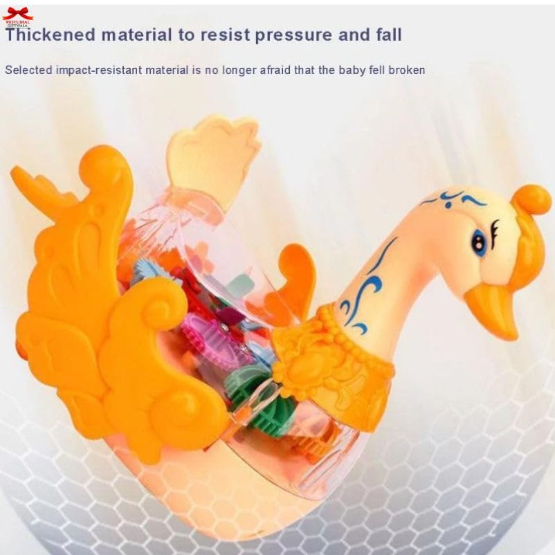 Musical Swan Dancing Toy LED Lights Gears Kids Gift-motumal