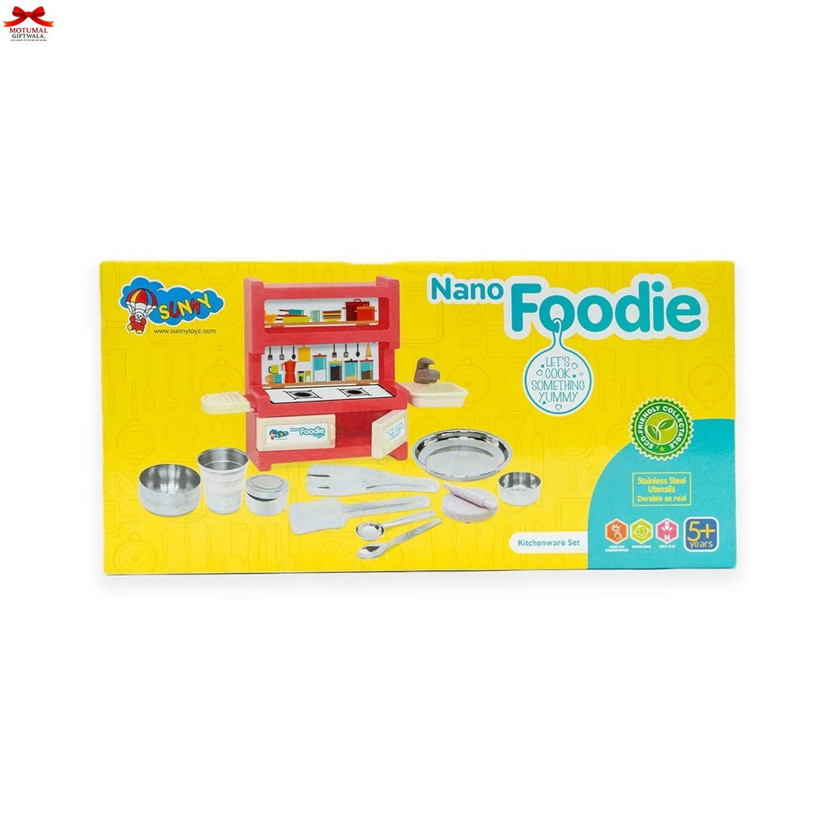 Box of Nano Foodie toy kitchen set with colorful packaging