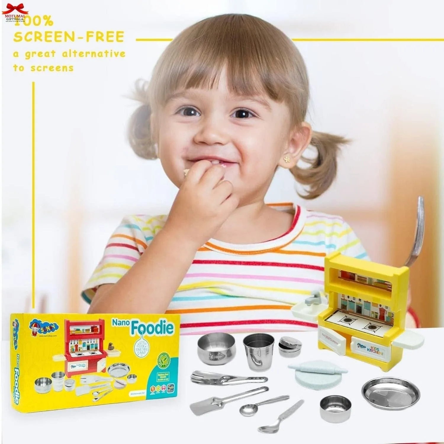 Nano Foodie Stainless Steel Kitchenware Kids Play Kit Motumal-motumal