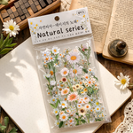 natural series daisy flower transparent decorative stickers pack