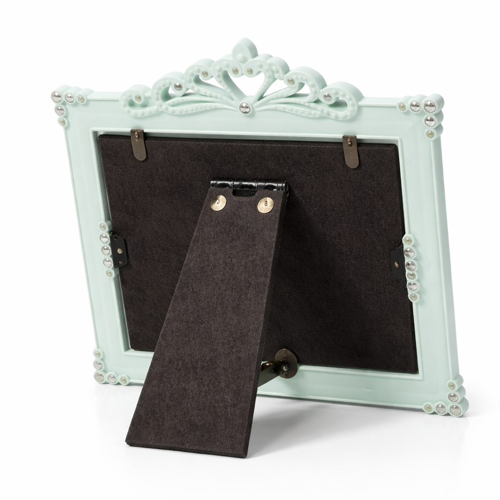 Ornate Mint Green Photo Frame Beaded Crystal Accents Motumal-motumal