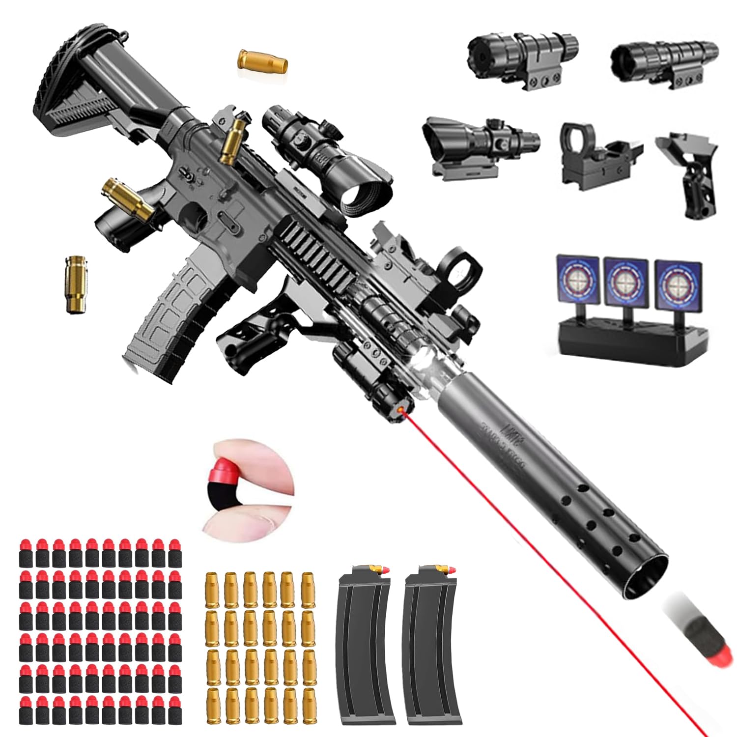 Water Bullet Gun Toy for Kids – Automatic Soft Bullet Mach