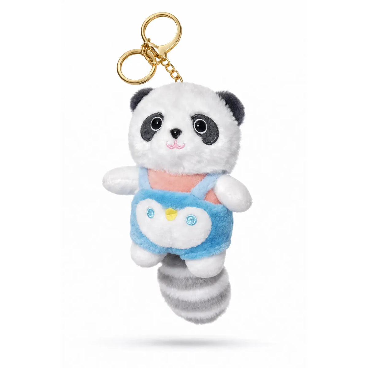 Panda Plush Keychain Blue Overalls Cute Bag Charm Motumal-motumal