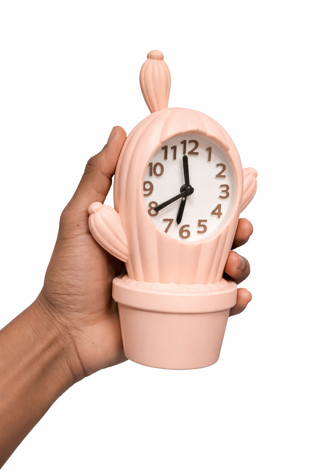 Pastel Pink Cactus Alarm Clock Desk Decor Gift Idea Motumal-motumal