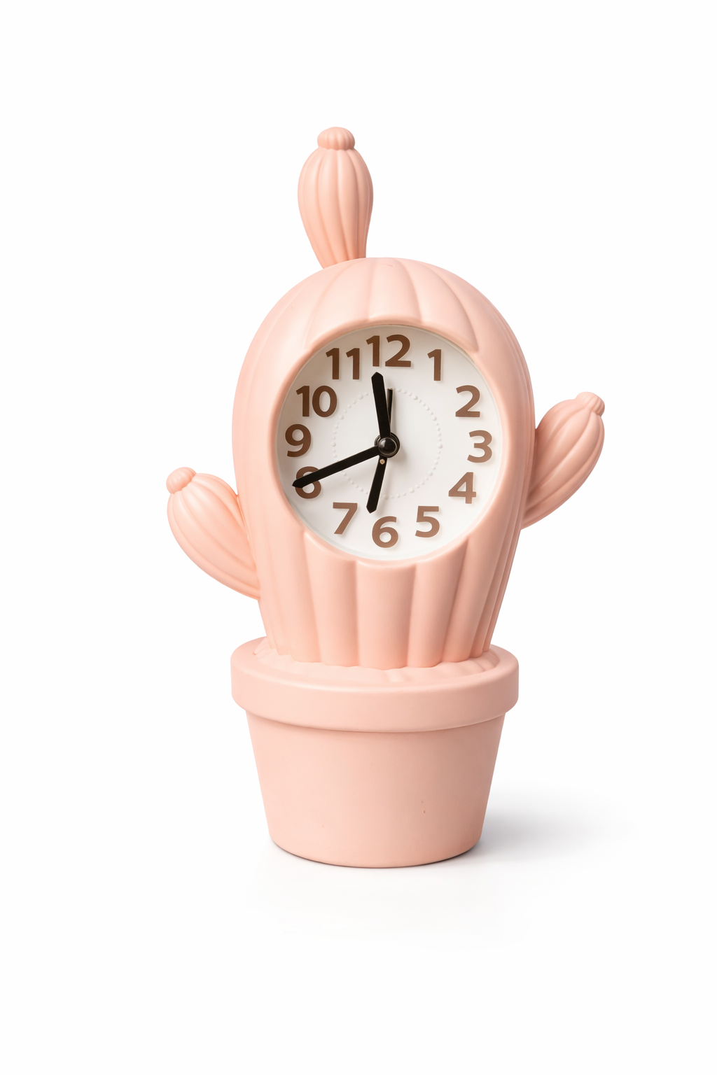 Pastel Pink Cactus Alarm Clock Desk Decor Gift Idea Motumal-motumal