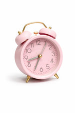 Pastel Pink Twin Bell Alarm Clock Bedroom Decor Motumal-motumal
