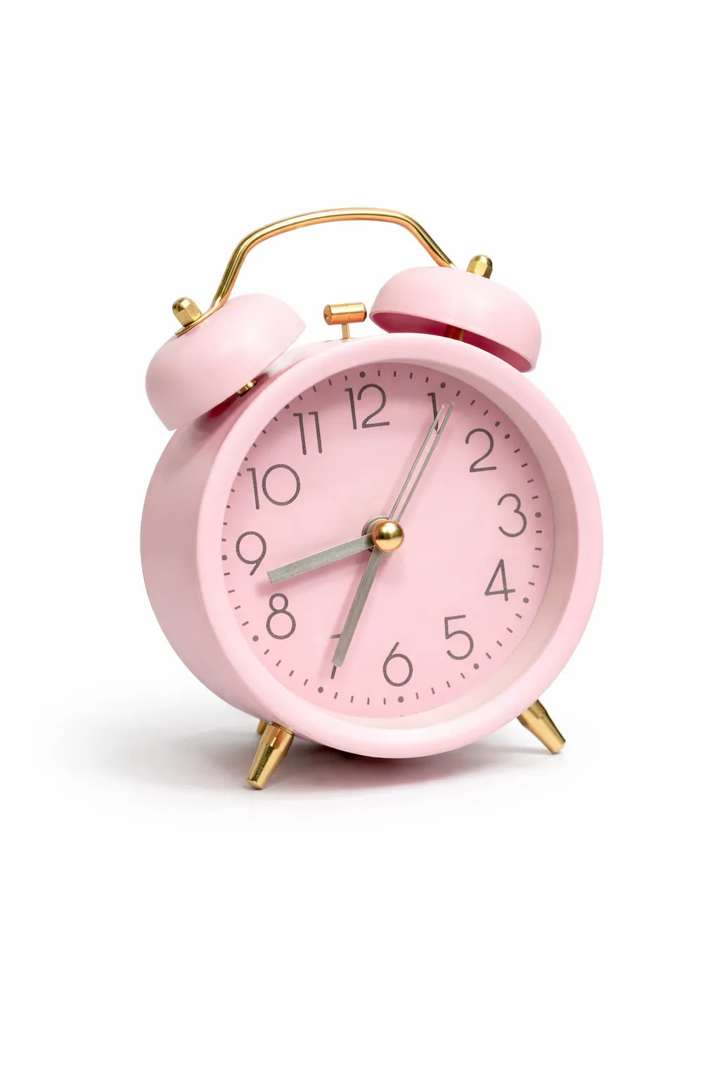 Pastel Pink Twin Bell Alarm Clock Bedroom Decor Motumal-motumal