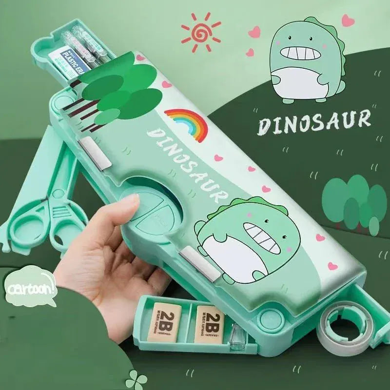 Pencil Case Multifunctional Plastic Stationery Box Large Capacity-motumal