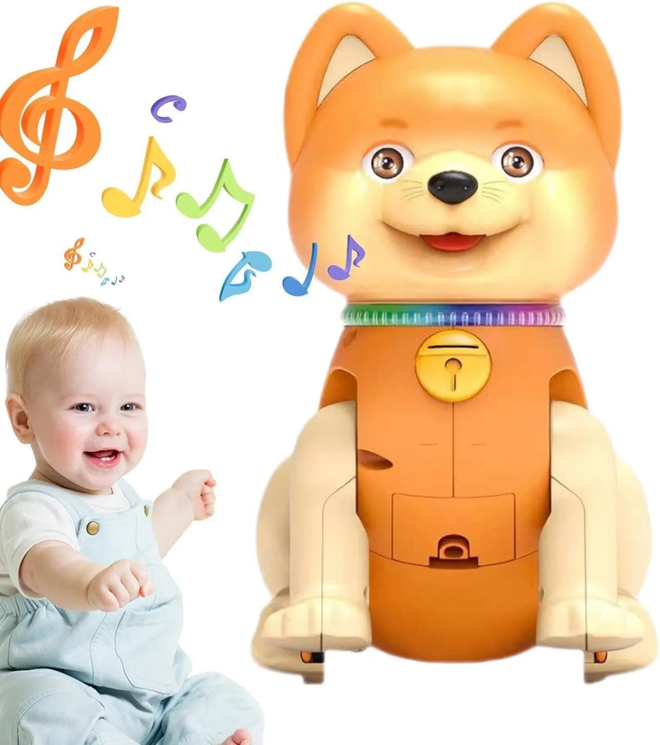 Pets Family Electric Walking Puppy Toy Music Lights Wagging Tail-motumal