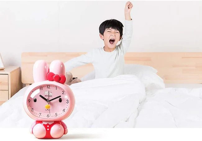 Pink Bunny Alarm Clock Kids Snooze Feature Motumal-motumal