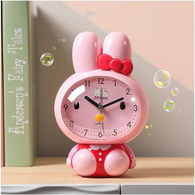 Pink Bunny Alarm Clock Kids Snooze Feature Motumal-motumal