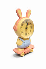 Playful Bunny Alarm Clock Skateboard Desk Decor Motumal-motumal