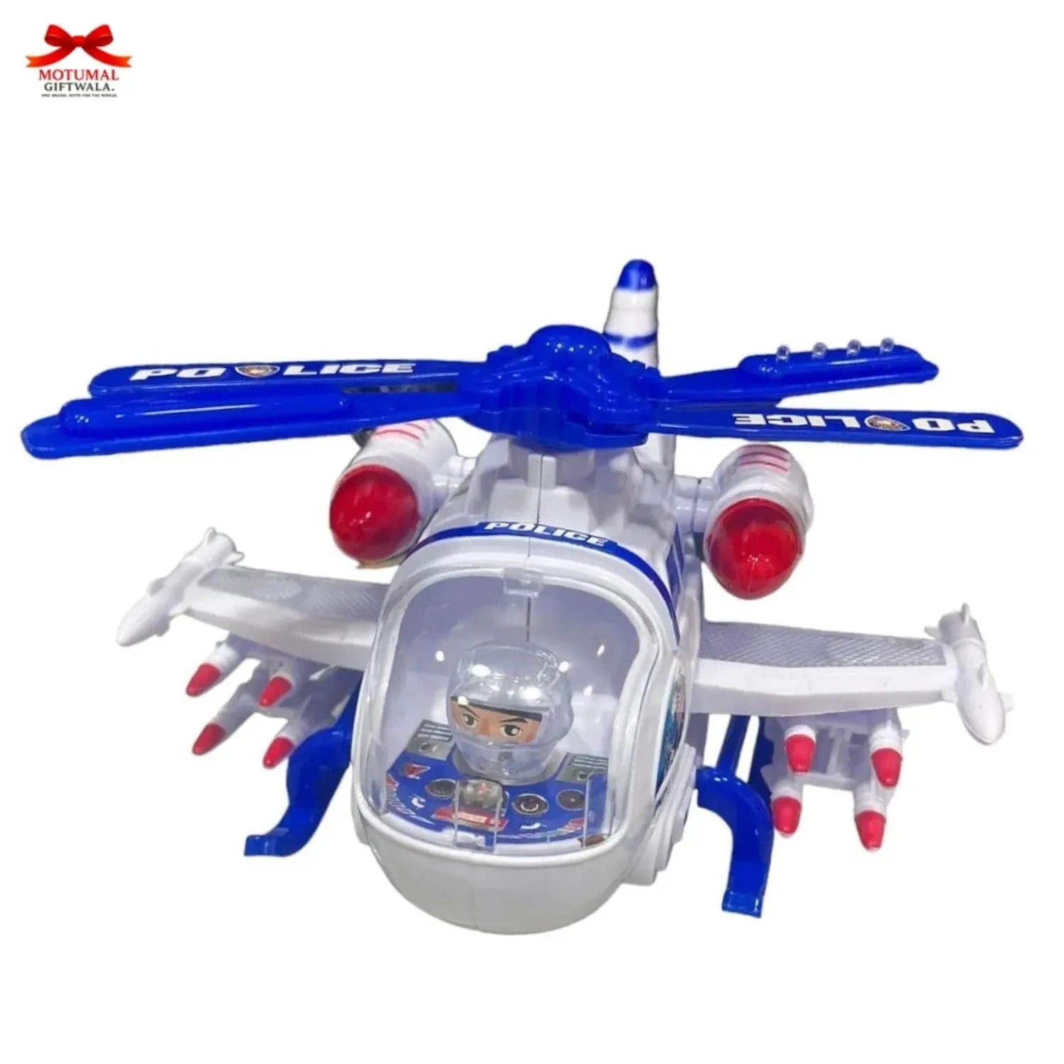 Police Super Helicopter LED Bright Light Music Toy Kids Motumal-motumal