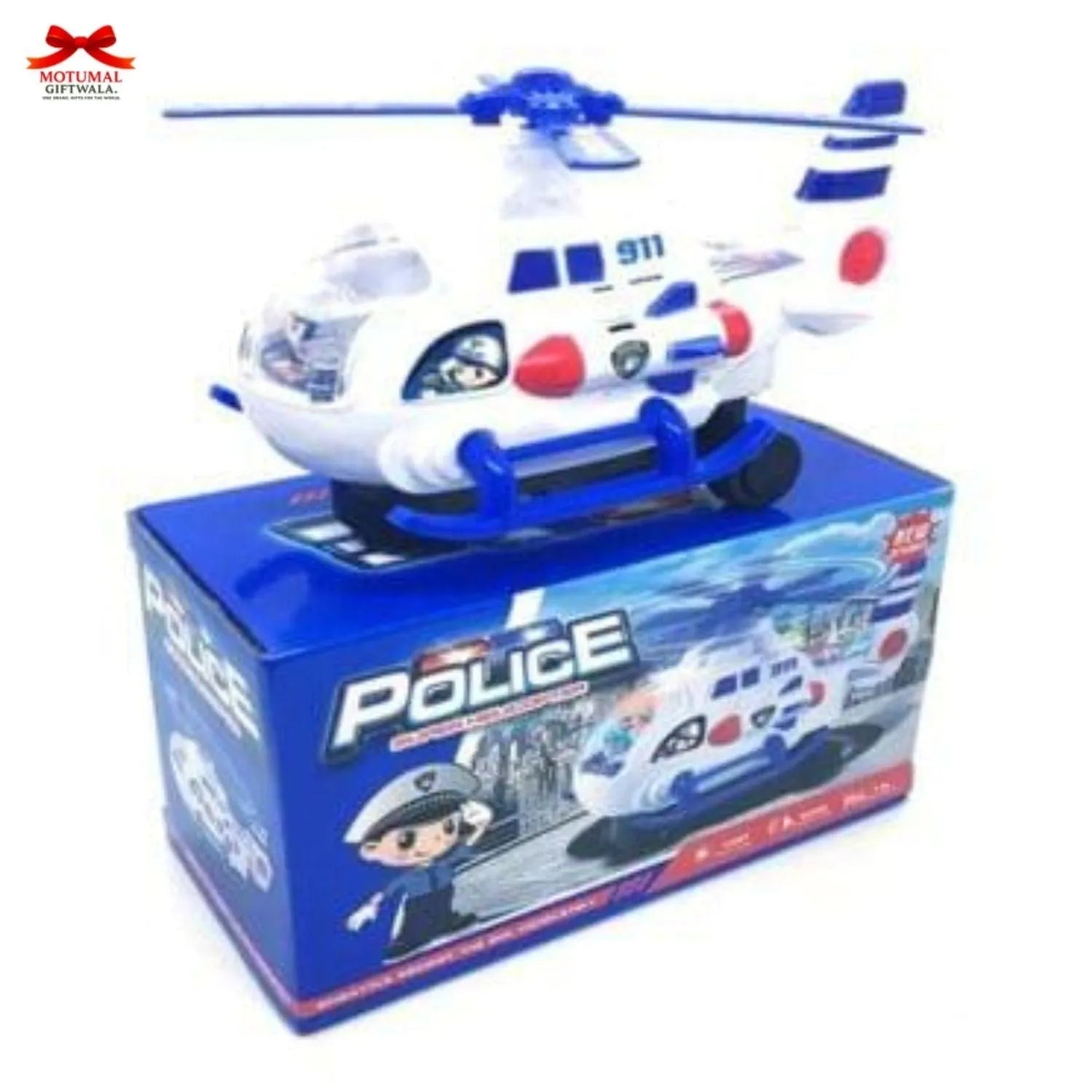 Police Super Helicopter LED Bright Light Music Toy Kids Motumal-motumal