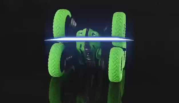 KK six wheel rc stunt car performing 360 degree rolling jumping and flip action with LED lights