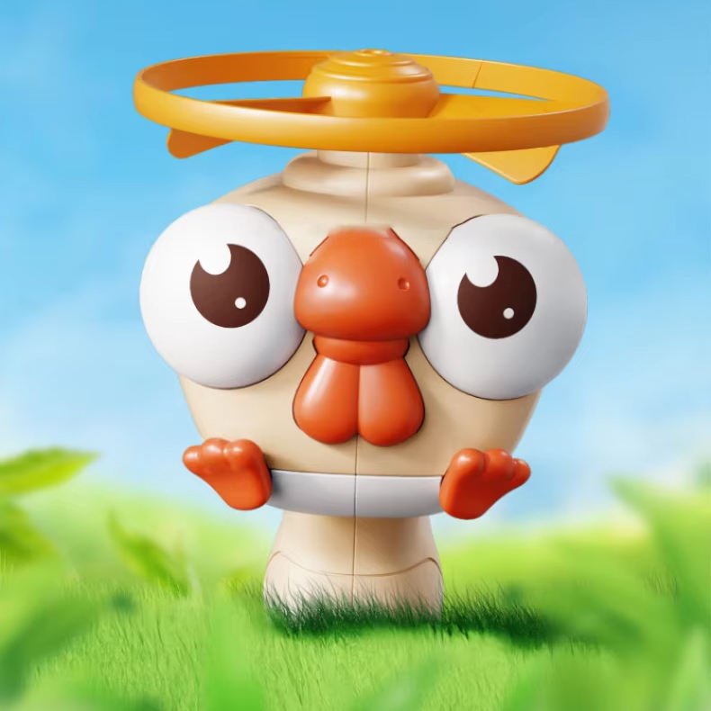 Pull String Flying Chick Toy Helicopter Rotor Motumal-motumal