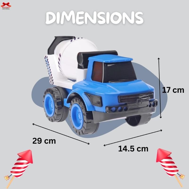Rambo Cement Mixer Truck Friction Powered Construction Toy Motumal-motumal