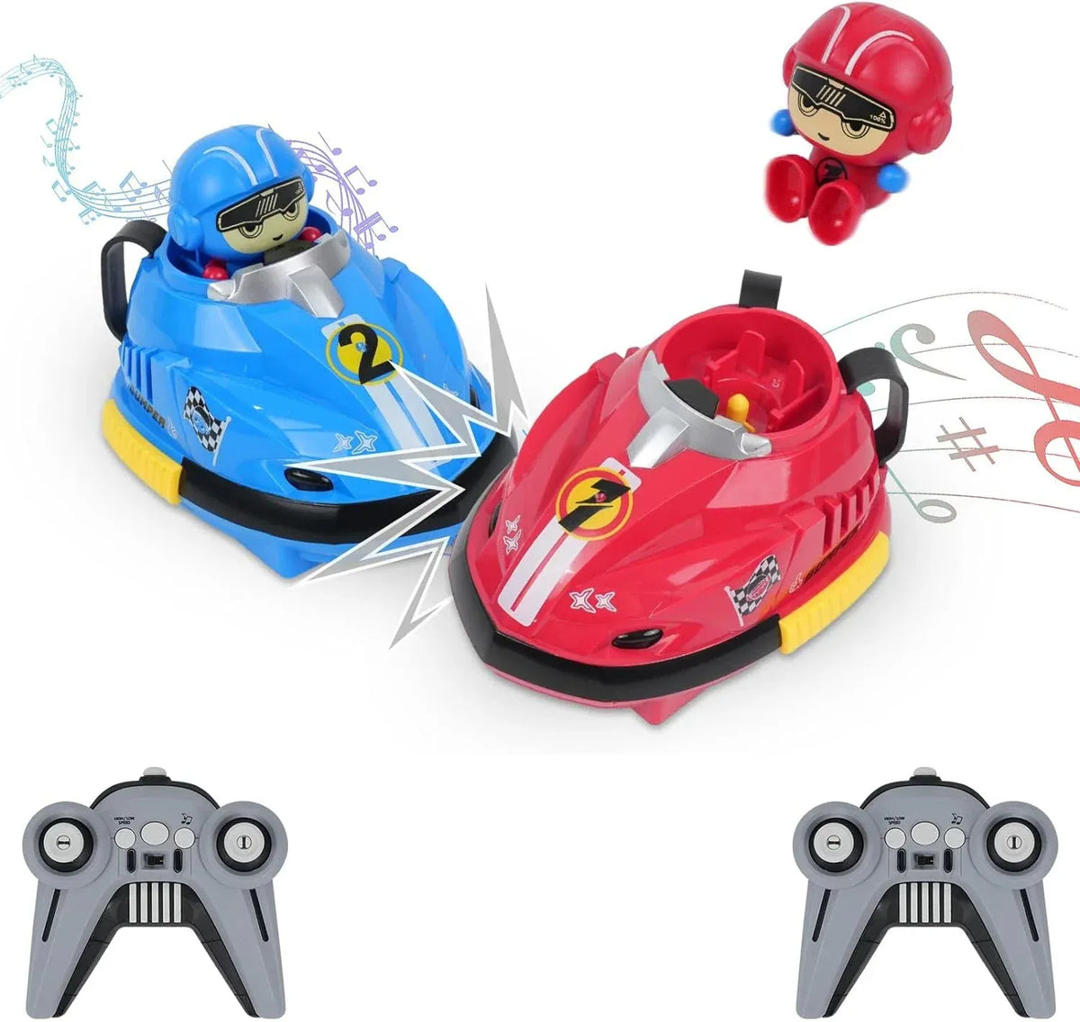 RC Bumper Cars Battle 2 Player Ejecting Drivers Lights Motumal-motumal