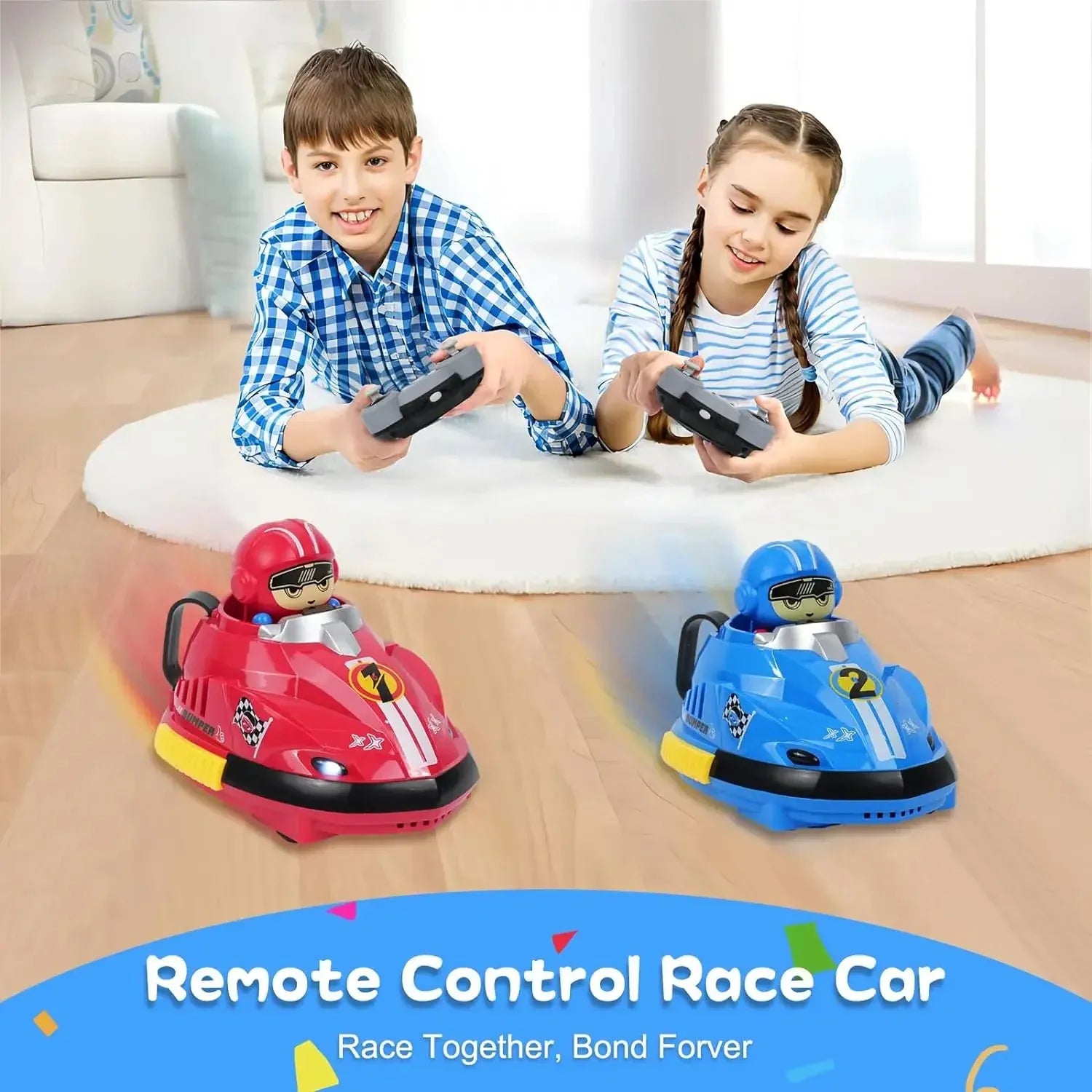 RC Bumper Cars Battle 2 Player Ejecting Drivers Lights Motumal-motumal