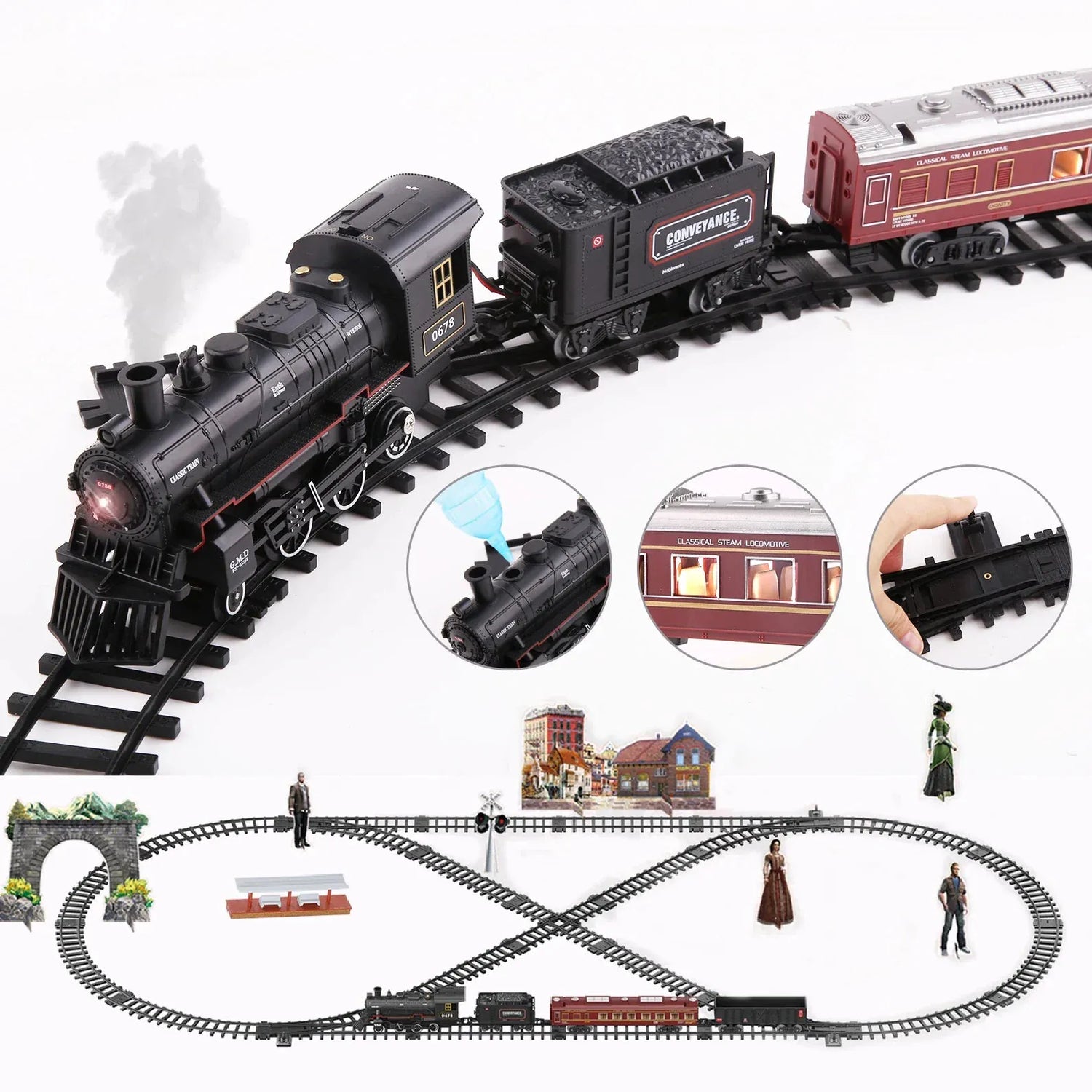 RC Classic Train Light Sound Locomotive Big Size Remote Control-motumal