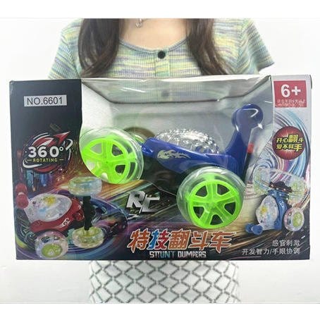 Remote Control Tumbling Stunt Car 360 Degree Rotation LED Lights-motumal