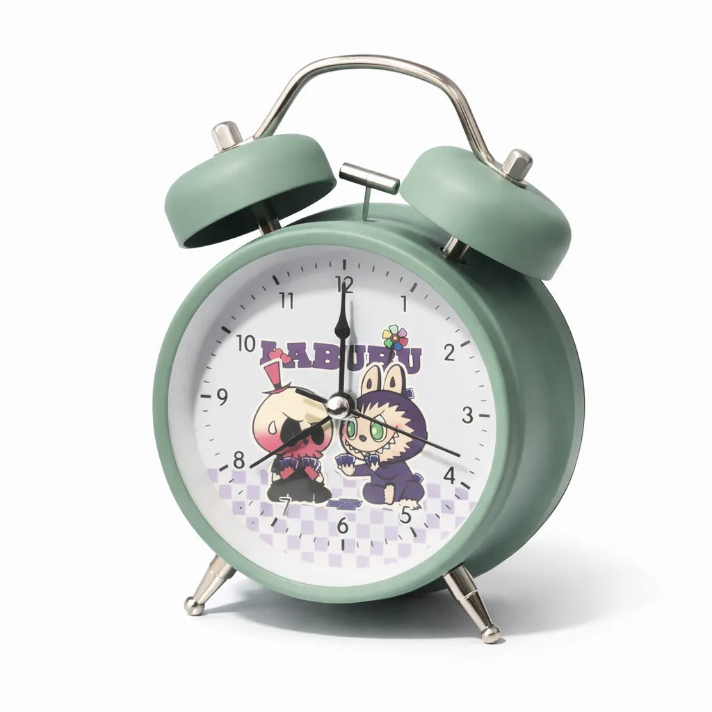 Retro Twin Bell Alarm Clock Cartoon Characters Decor Motumal-motumal