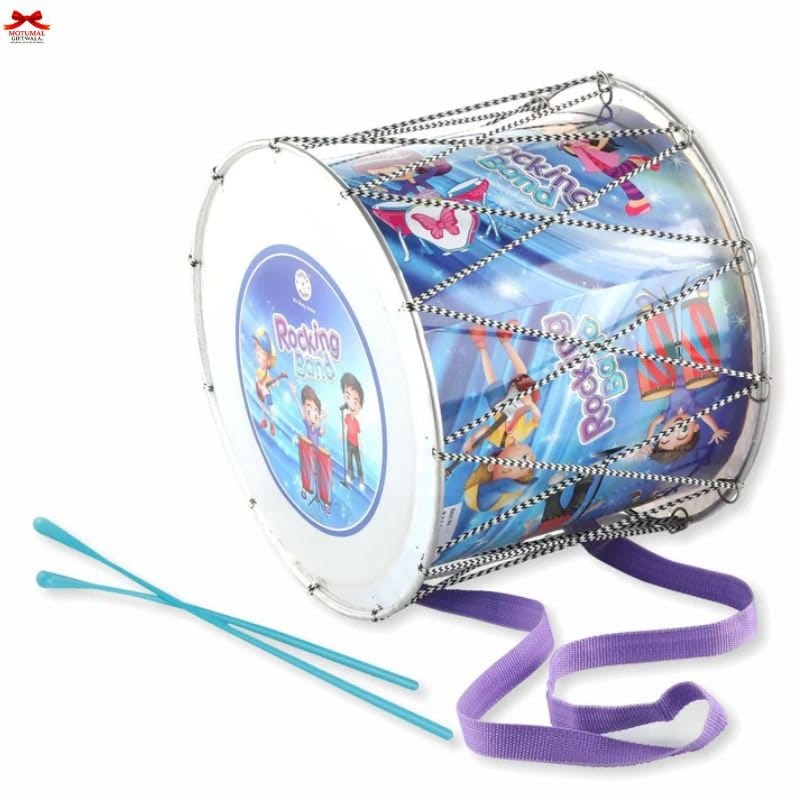 Rocking Band Kids Dhol Musical Toy Drum Sticks Strap Motumal-motumal