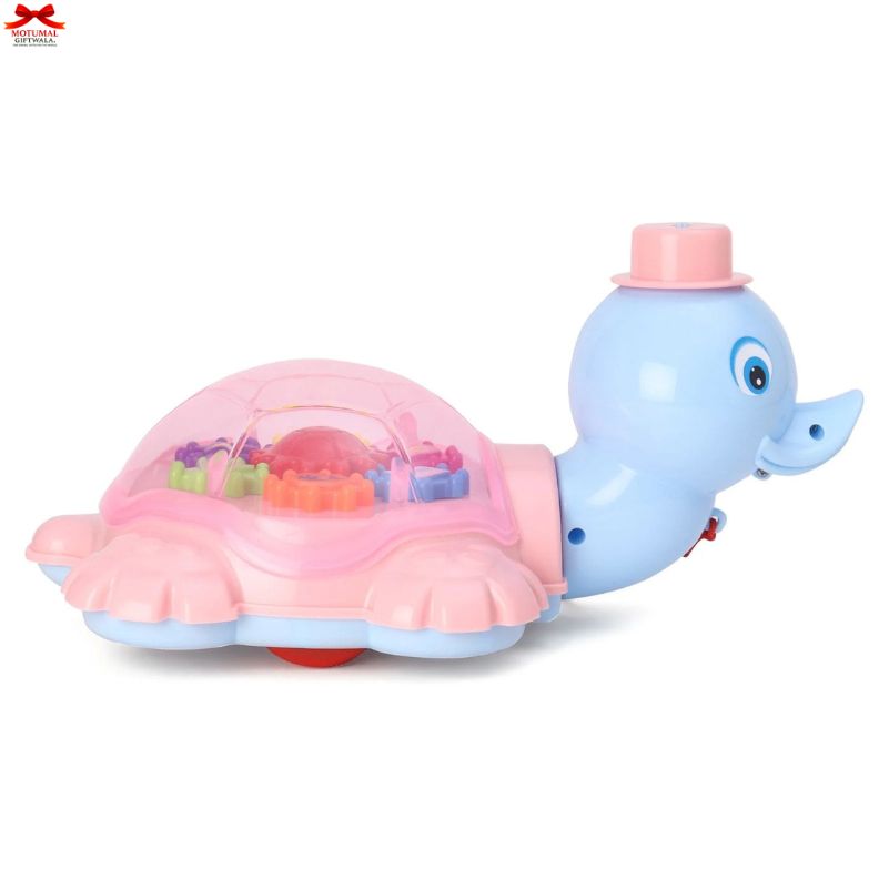 Toy turtle with colorful interior on a white background
