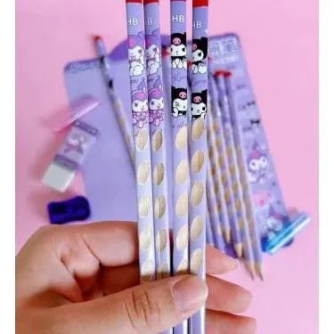 Sanrio Character Triangular Pencils Pink Eraser Motumal-motumal