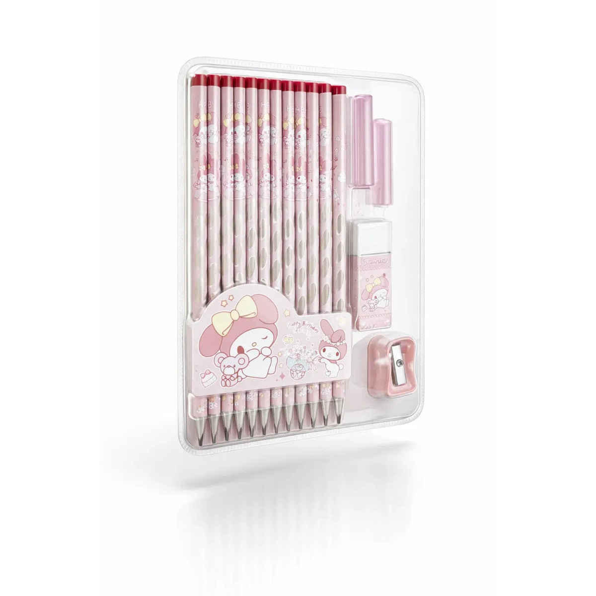 Sanrio Character Triangular Pencils Pink Eraser Motumal-motumal