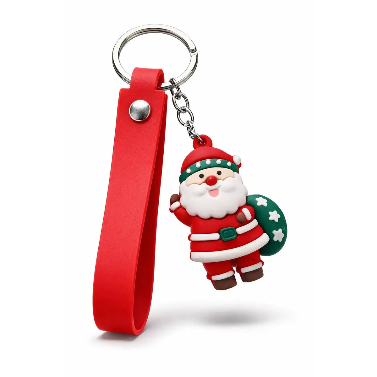 Santa Claus Keychain Red Strap Cute Christmas Figurine Motumal-motumal