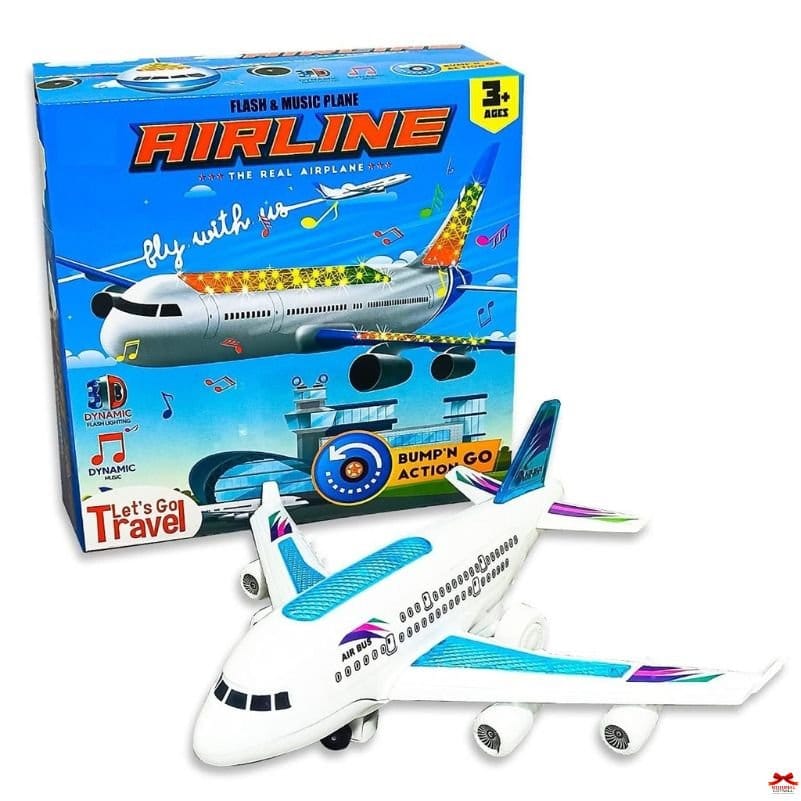SARASI Airbus Musical Airplane Toy Light Up Plane Multicolor Motumal-motumal