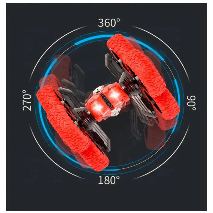 Six Wheel Jumping RC Stunt Car 360 Degree LED Lights-motumal