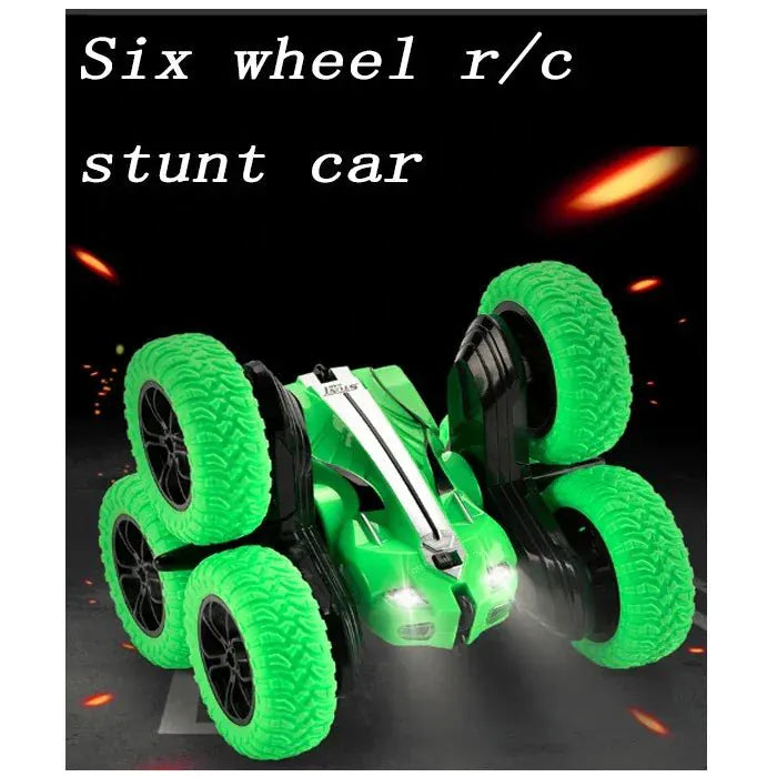 Six Wheel Jumping RC Stunt Car 360 Degree LED Lights-motumal